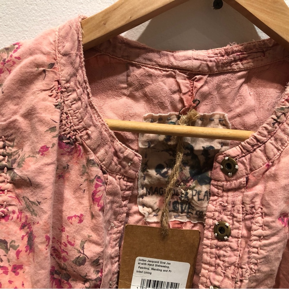 NWT MAGNOLIA PEARL Floral Soleil En Rose Pink Sirsi Jacket sold out - Picture 2 of 14
